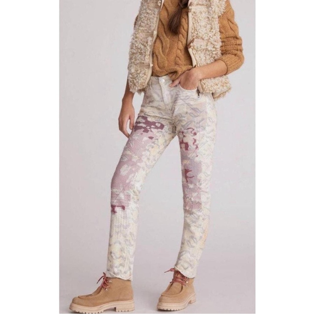 Anthropologie Pilcro Embroidered Patchwork Jeans